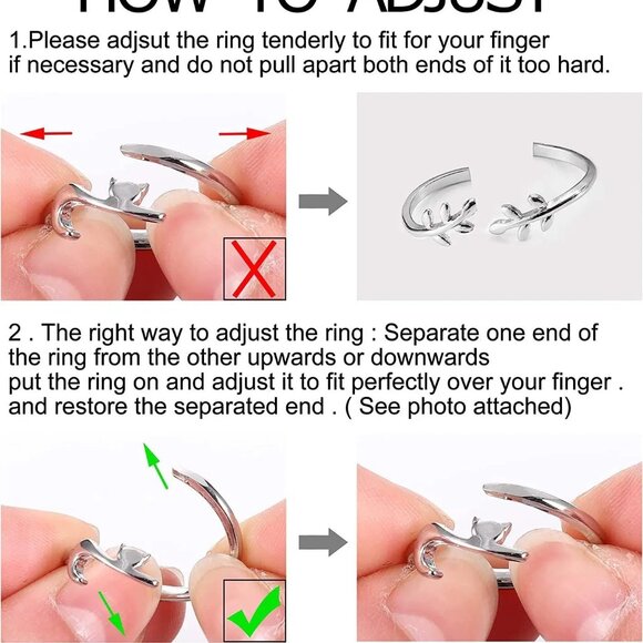 Silver Romantic Hand Heart Palm Gesture Open Adjustable Fashion Ring NWOT - Picture 5 of 10